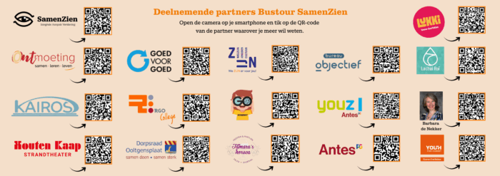 Overzicht deelnemende partners SamenZien Bustour 6 oktober